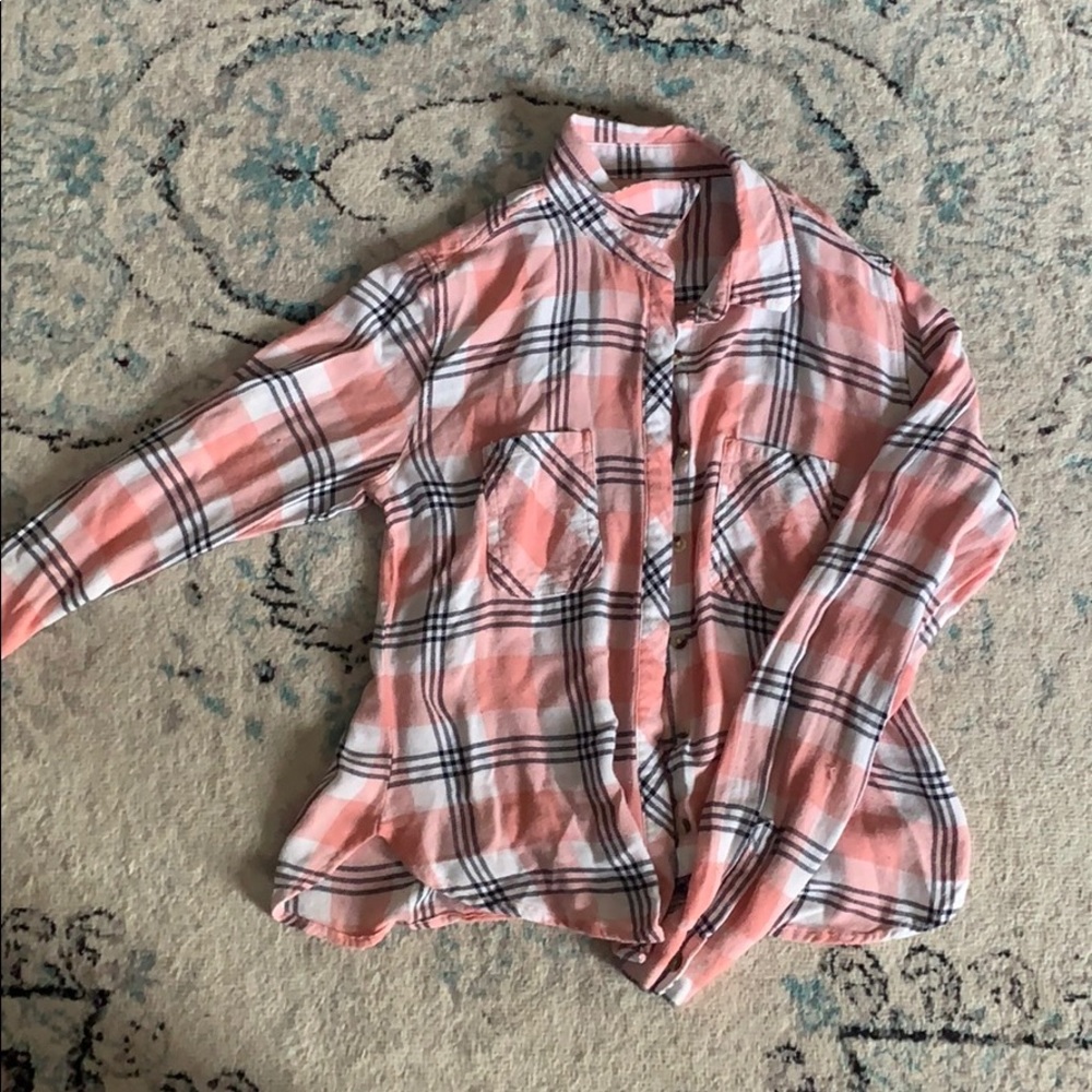 Pink black and white flannel